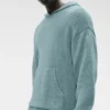 Strickad huvtröja med struktur – Desert Sage