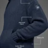 Strickad huvtröja med struktur – Navy