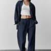 Suit up-byxor (Shorts) – marinblå