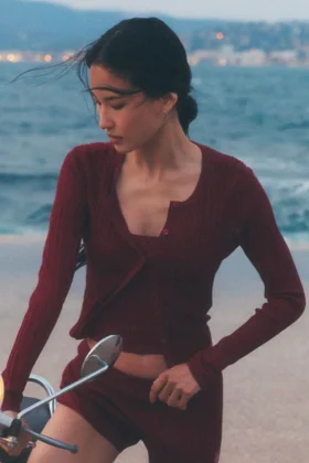 Sunlit-kofta – Summer Romance Red