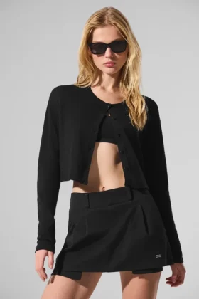Supernatural Stickat Cardigan – svart