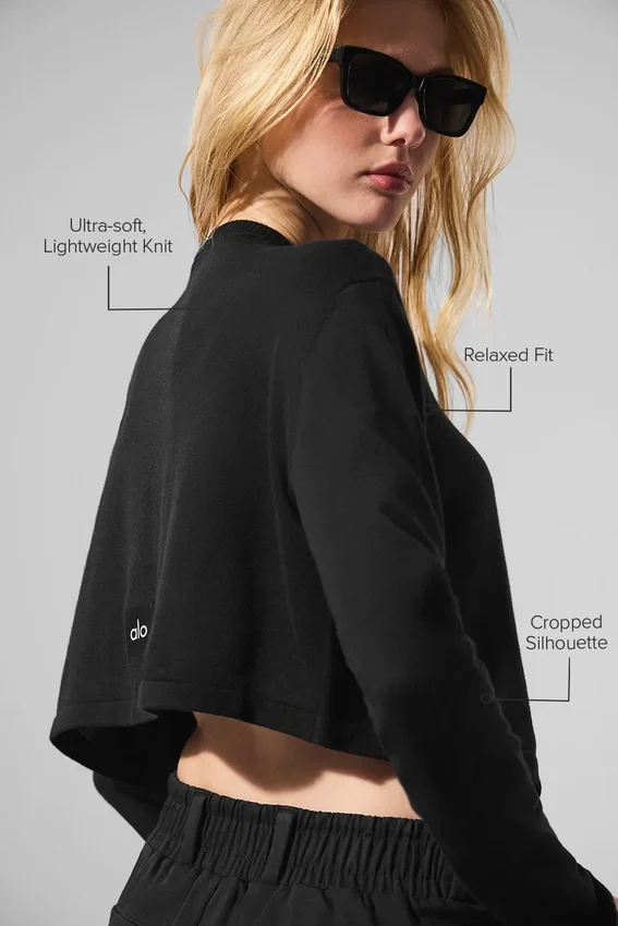Supernatural Stickat Cardigan – svart
