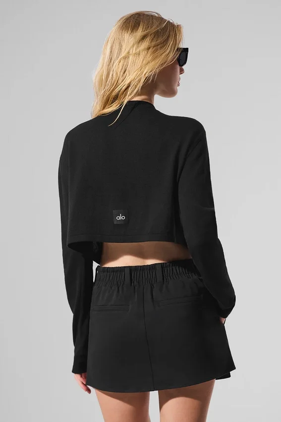 Supernatural Stickat Cardigan – svart
