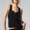 Supernatural Stickat Henley Tank – svart