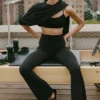 Sway Bootcut-mjukisbyxor – Svart