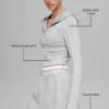 Sway-huvtröja med hel dragkedja – Athletic Heather Grey