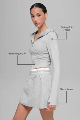 Sway-huvtröja med hel dragkedja – Athletic Heather Grey