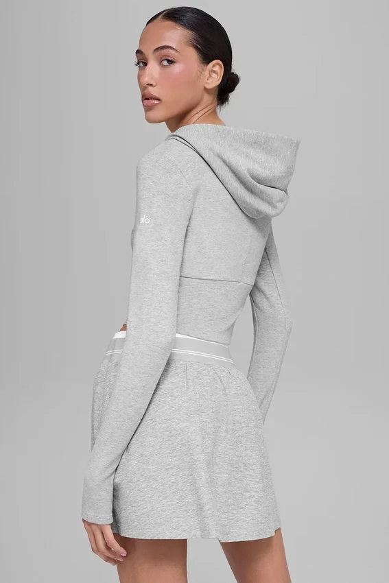 Sway-huvtröja med hel dragkedja – Athletic Heather Grey