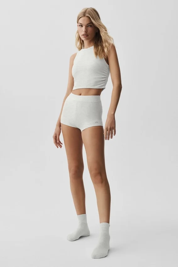 Sway My Way Micro Shorts – vit melerad