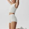 Sway My Way Micro Shorts – vit melerad