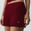 Sweater High-Waist Sunlit Shorts – Summer Romance Red