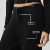 Sweater Knit Mid-Rise Unwind Wide Leg Byxor – Black