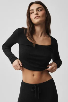 Sweater Knit Unwind Långärmat – Black