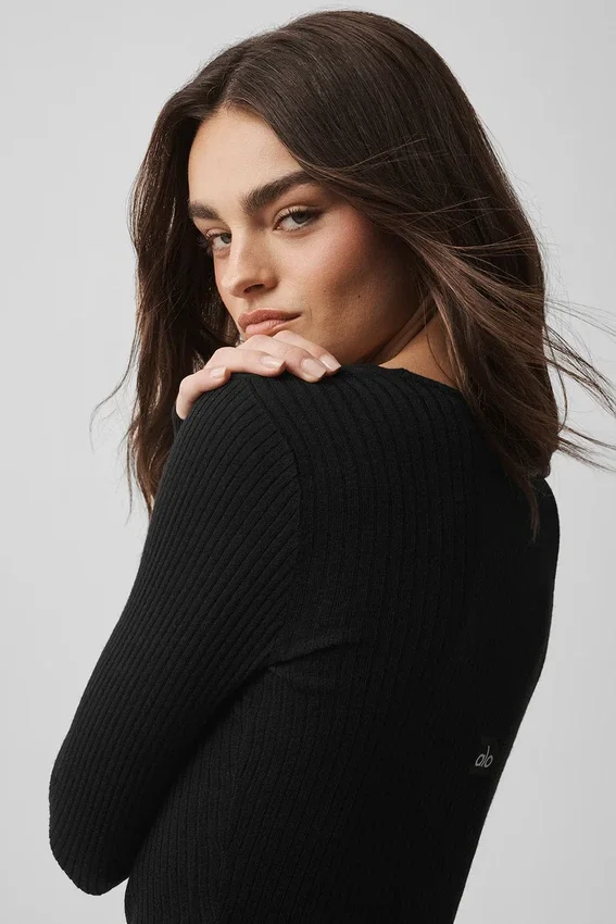 Sweater Knit Unwind Långärmat – Black
