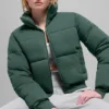 Sweatshirt-pufferjacka – klövergrön
