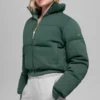 Sweatshirt-pufferjacka – klövergrön