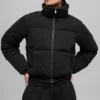 Sweatshirt-pufferjacka – svart
