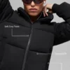 Sweatshirt-pufferjacka – svart