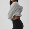 Sweet Escape-huvtröja med dragkedja – Athletic Heather Grey