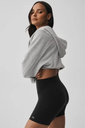 Sweet Escape-huvtröja med dragkedja – Athletic Heather Grey