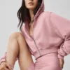 Sweet Escape-huvtröja med dragkedja – Vintage Pink