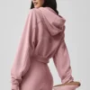 Sweet Escape-huvtröja med dragkedja – Vintage Pink