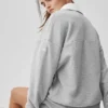 Take It Easy långärmad Henley-tröja – Athletic Heather Grey/White