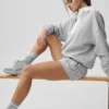 Take It Easy långärmad Henley-tröja – Athletic Heather Grey/White
