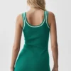 Tennis Club-klänning i stickat – Emerald Isle/Ivory