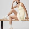 Tennis Club-klänning – Oatmeal/White