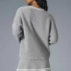 Tennis Club-stickad kofta – Athletic Heather Grey/White