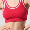 Tennis Club Stickat Bra – Candy Red/White
