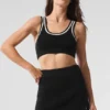 Tennis Club Stickat Bra – Svart/Elfenben