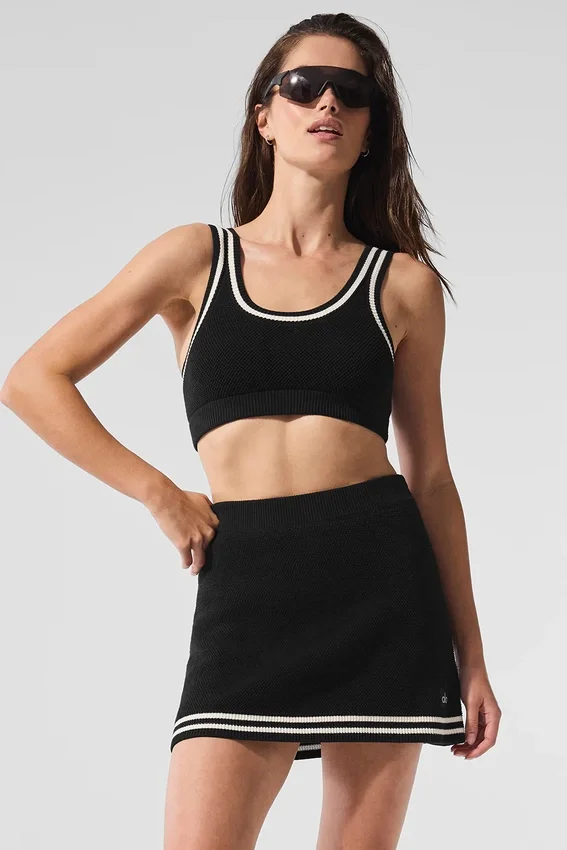 Tennis Club Stickat Bra – Svart/Elfenben