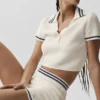 Tennis Club Stickat Hot Short – Elfenben/Marinblå