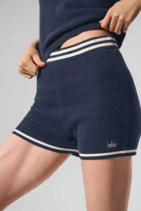 Tennis Club Stickat Knit Hot Shorts – Navy/Ivory