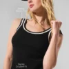 Tennis Club Stickat Knit Tank – Svart/Elfenben