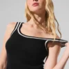 Tennis Club Stickat Knit Tank – Svart/Elfenben