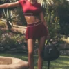 Tenniskjol med låg midja – Summer Romance Red