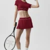 Tenniskjol med låg midja – Summer Romance Red