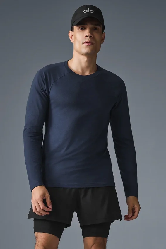 Triumph långärmad T-shirt – marinblå