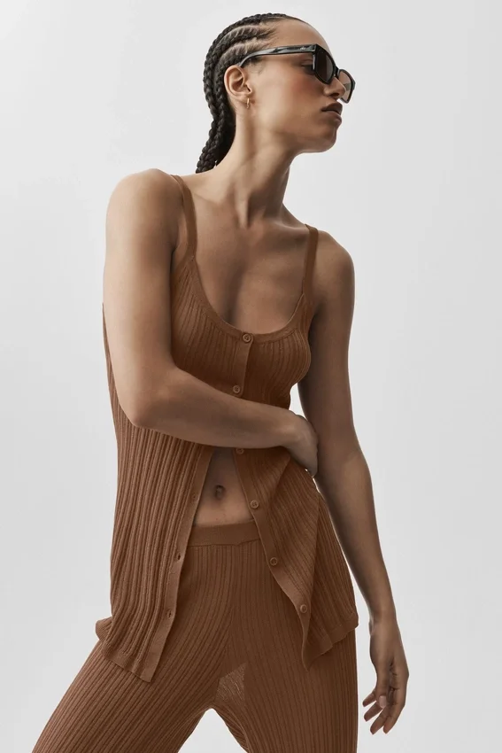 Tröja Sunlit Button Down Linnen – Sun Kissed Brown