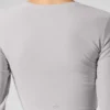 Tvättad Alosoft Crop Finesse långärmad tröja – Grey Sky Wash