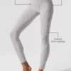 Tvättade High-Waist Alosoft-Leggings med Sunray-mönster – Grey Sky Wash