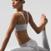 Tvättade High-Waist Alosoft-Leggings med Sunray-mönster – Grey Sky Wash