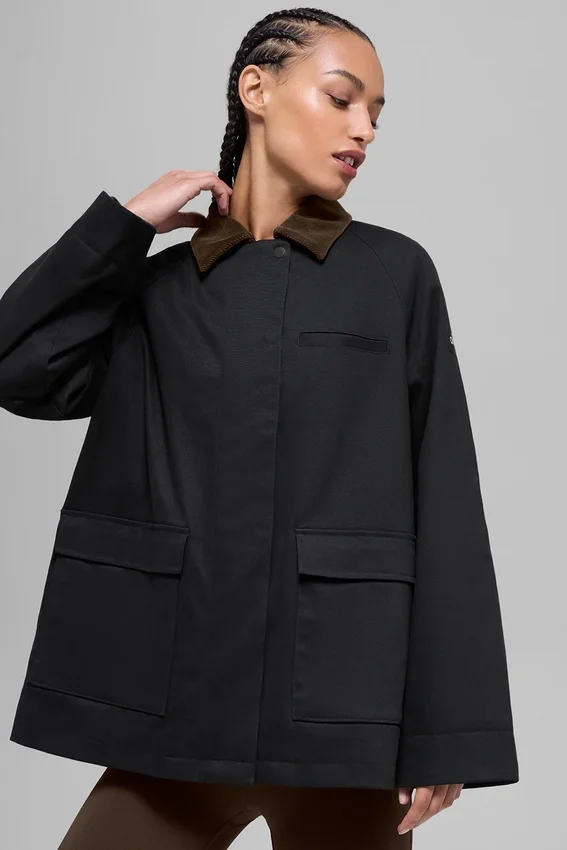Twill Barn Jacket – Black/Espresso