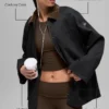 Twill Barn Jacket – Black/Espresso