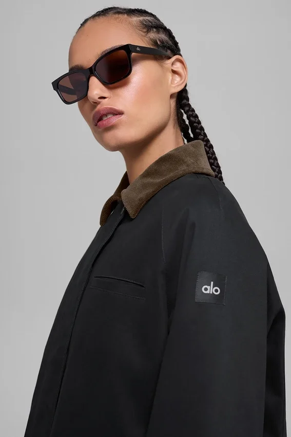 Twill Barn Jacket – Black/Espresso