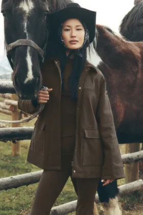 Twill-jackor i lantlig stil – Espresso