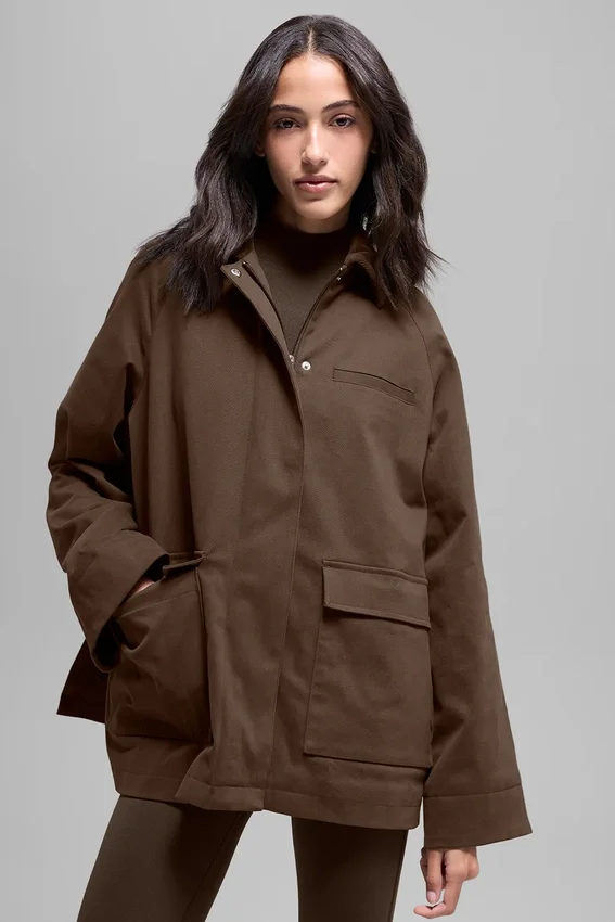 Twill-jackor i lantlig stil – Espresso